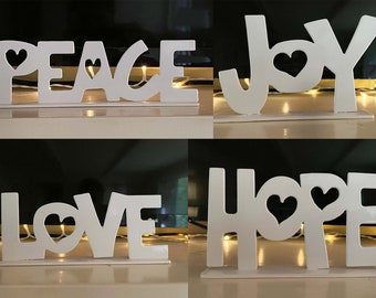 Peace Love Joy Hope Shelf Sitters