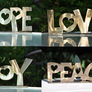 Peace Joy Love Hope Metal Shelf Sitter image 1