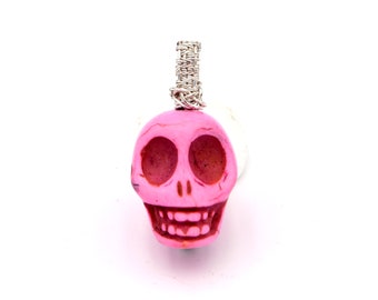 Skull howlite pendant; wire wrapped pendant;gift; Christmas gift