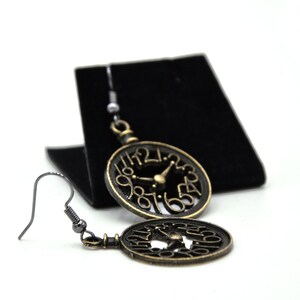 Clock earrings fan of numbers steampunk style mathematical time will tell image 6