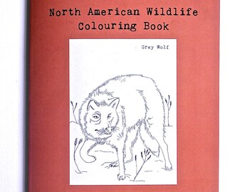 Wildlife Colouring Book, Hand Illustrated North American Wildlife Colouring Book, Colouring For Adults