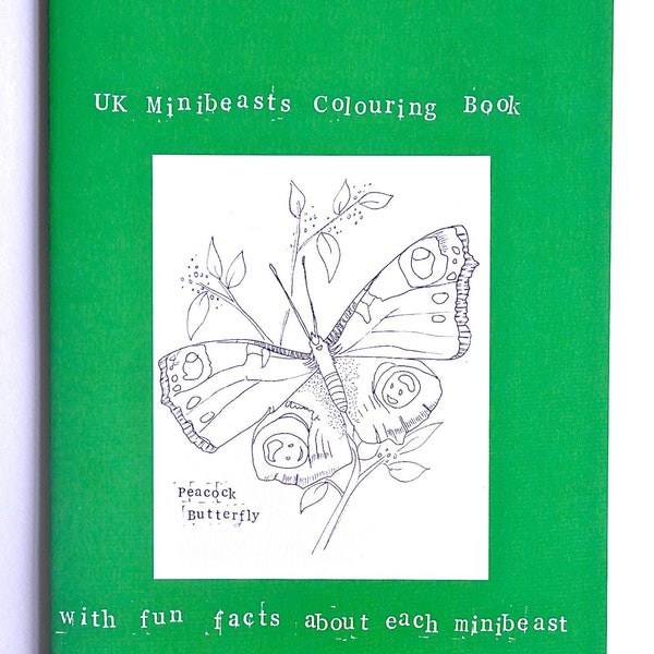 Bugs Colouring Book, Colouring Book of Minibeasts, Insects Colouring Book, UK Insects to Colour, Colouring For Adults