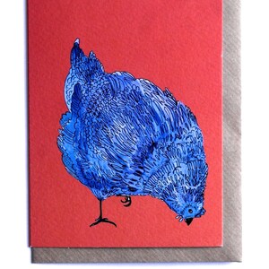 Carte de poulet, Carte de poule, Carte de poulet illustrée, Carte illustrée Betty the Chicken, Art du poulet, Décoration de ferme, Carte d’oiseau