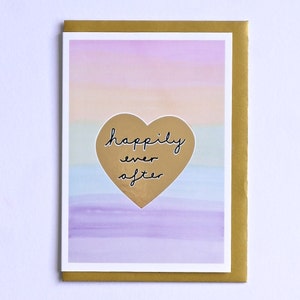 Tarjeta de boda, tarjeta de ceremonia civil, tarjeta de amor, tarjeta de corazón frustrado feliz para siempre