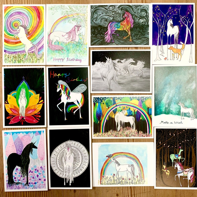 Unicorn Card, Illustrated Unicorn Card, I Believe in Unicorns Illustrated Unicorn Card, Card for Unicorn Lovers image 7