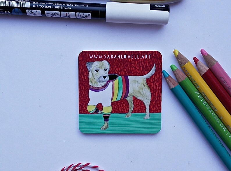 Illustrated Border Terrier Dog Fridge Magnet