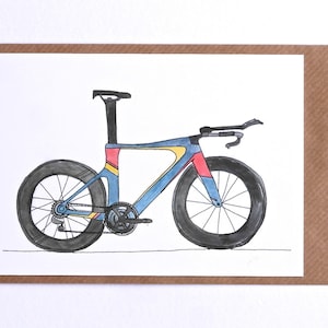 Triathlon Bike Card, Racing Bike Bike Greetings Card, Card for Triathlete, Card for Cyclist, Tri Bike Card