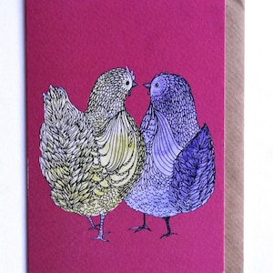 Chicken Card, Illustrated Chicken Card, Chicken Art Card, Elsie and  Edie Illustrated Chickens Card, Easter Card