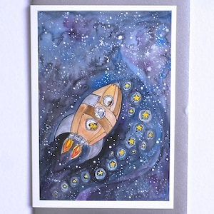 Rocket Card, Interstellar Card, Space Card, Space Rocket Card