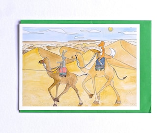 Desert Card, Camel Ride Card, Desert Days Card, Fox Card, Adventure Card, Fox Art, The Adventure Zone