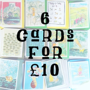 6 Cards for 10 Pounds, You Choose, Card Bundle, Card Collection