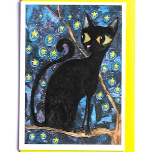 Cat Card, Black Cat Card, Cute Cat Card, Illustrated Black Cat Card, Jenny the Cat Card