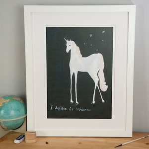 Unicorn Card, Illustrated Unicorn Card, I Believe in Unicorns Illustrated Unicorn Card, Card for Unicorn Lovers image 8