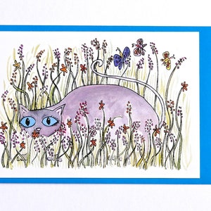 Tic Tac Illustrated Cat Card, Cat Card, Cute Cat Card, Card per Cat Lover