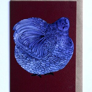 Carte de poulet, Poulet illustré, Carte de poule, Carte illustrée Meryl le poulet, Carte de Pâques, Carte de la fête des mères