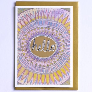 Hallo Kaart, Mandala Kaart, Miss You Kaart, Vriendschapskaart, Hallo Verijdelde Mandala Kaart