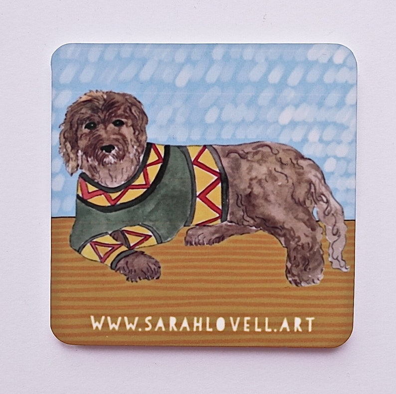 Illustrated Labradoodle Dog Fridge Magnet