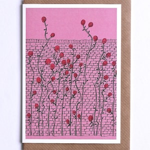 Tarjeta de Rosas, Tarjeta de Rosas Ilustradas, Tarjeta de Flores, Tarjeta Floral, Tarjeta de Aniversario, Tarjeta de San Valentín