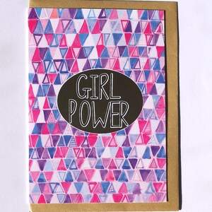 Girl Power Card, Girl Birthday Card, Pink Birthday Card, Congratulations Card, Encouragement Card