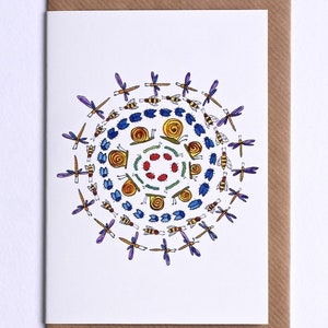 Bugs Card, Insects Card, Illustrated Bugs Card, Entomology, Dance of the Bugs Illustrated Card