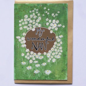 Card for Nan, Mother's Day Card, My Wonderful Nan Illustrated Foiled Card