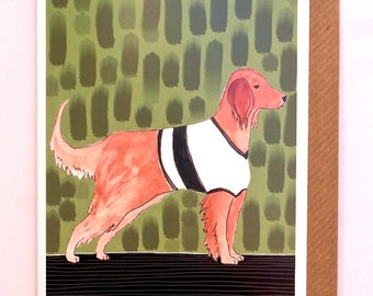 Red Setter Card, Setter Card, Dog Card, Red Setter Dog Card, Irish Setter Card, English Setter Card, Dog Lover Card, Dog in a Jumper