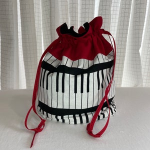 cadeau pour touches de piano | trousse à maquillage Piano Keys | Sac de rangement pour touches de piano | Sac cadeau réutilisable | Sac à cordon doublé | Sac cadeau en tissu