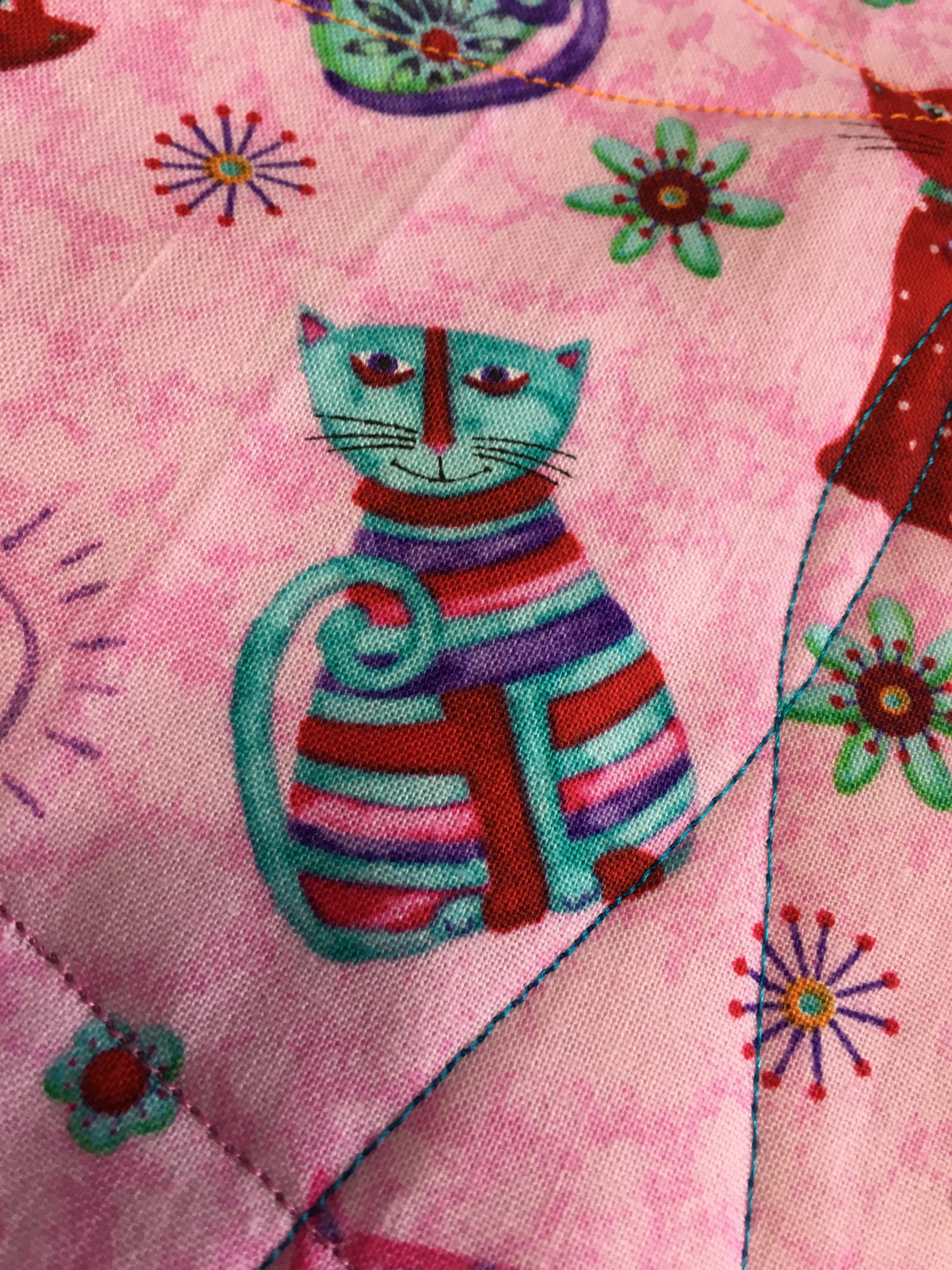 Fancy Cats Quilted Throw Pillow Cover Fits 18x18 Pillow Etsy Hong Kong