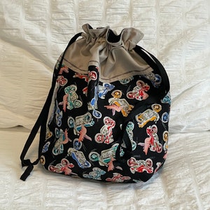 Sac cadeau Hogs on Motorcycles | Sac Hogs on Motorcycles | Sac de rangement pour moto | Sac cadeau réutilisable | Sac à cordon doublé | Cadeau moto
