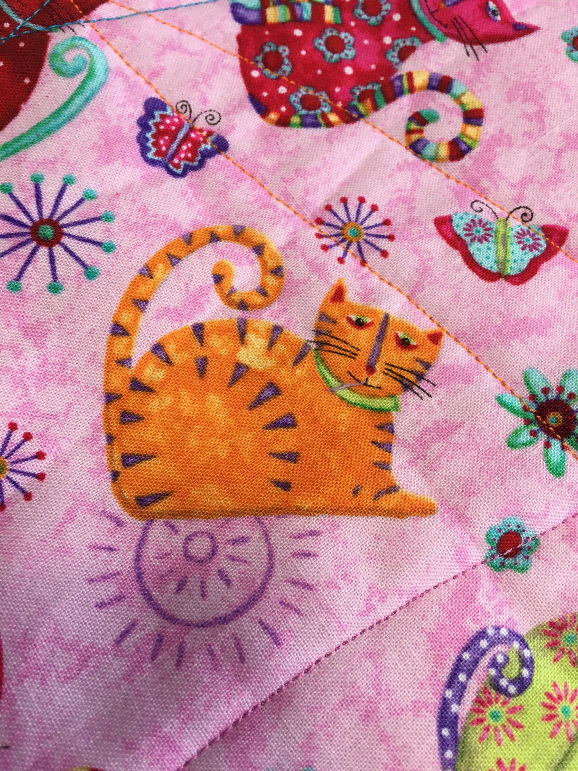 Fancy Cats Quilted Throw Pillow Cover Fits 18x18 Pillow Etsy Hong Kong