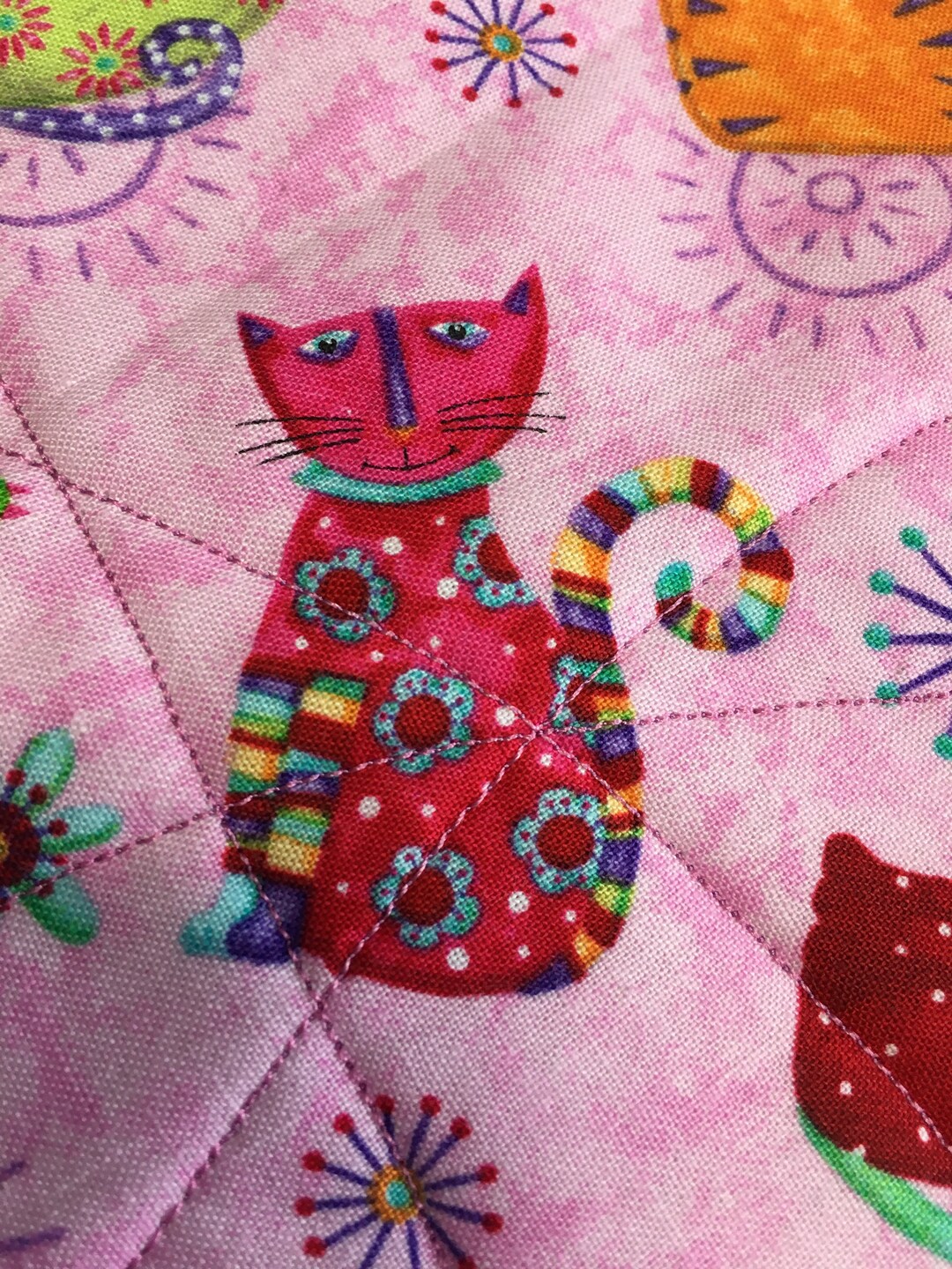 Fancy Cats Quilted Throw Pillow Cover Fits 18x18 Pillow Etsy Hong Kong