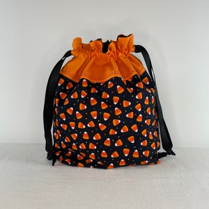 Sac cadeau Kandy Korn | Sac de bonbons au maïs | Sac de rangement Kandy Korn | Sac cadeau réutilisable | Sac à cordon doublé | Sac à friandises | Halloween