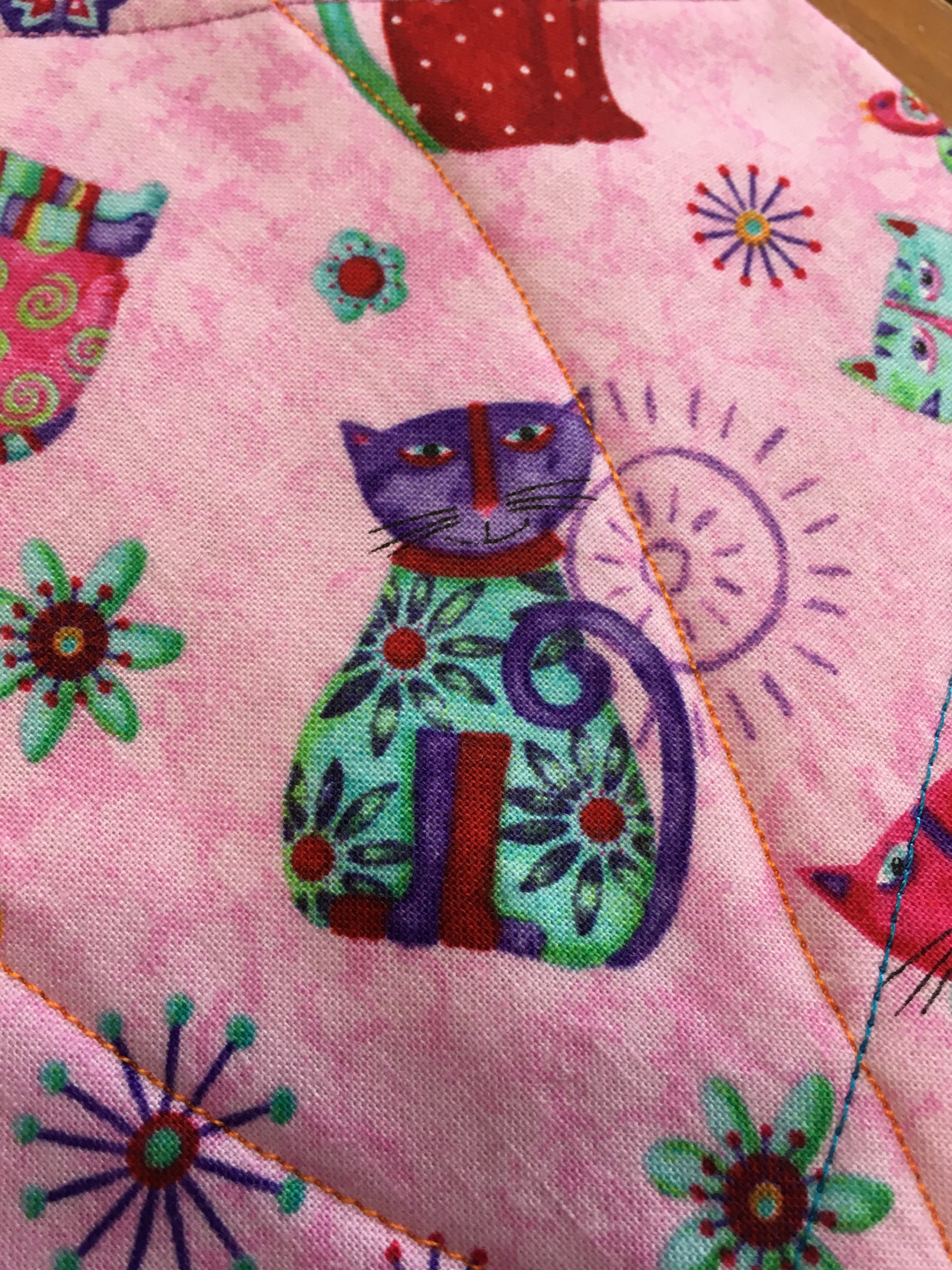 Fancy Cats Quilted Throw Pillow Cover Fits 18x18 Pillow Etsy Hong Kong