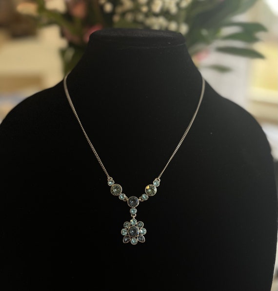 Beautiful Givenchy Blue Rhinestone Necklace