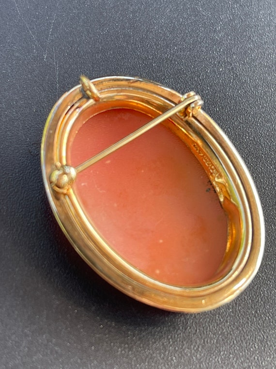 Vintage A&Z Gold Filled Cameo Brooch - image 2