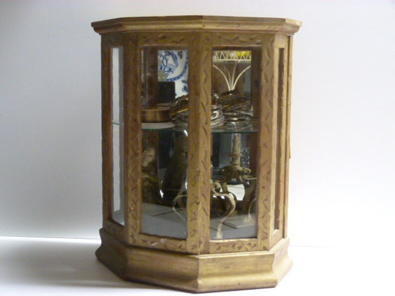 Small Hand Carved Replica Of Larger Curio Cabinet Display Case Etsy