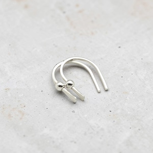 Tiny Handmade Sterling Silver Hugger Earrings: Minimalist Threader Hoops