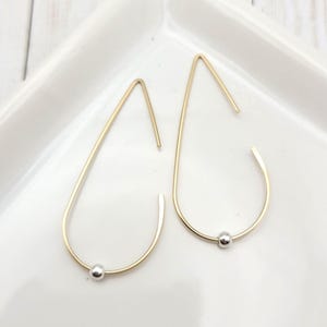 Gold Open Hoop Threaders - Modern Gold Earrings - Open Hoops