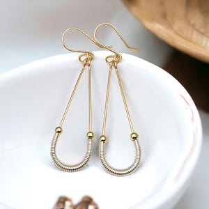 Mixed Metal Silver & Gold Hoop Earrings - Handmade Jewelry - Minimalist Hoops - Gift for Her - Anniversary Gift