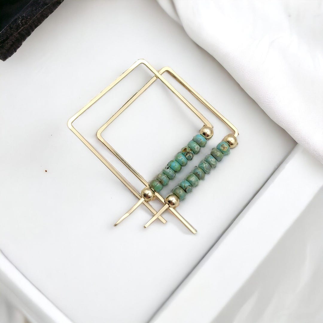 Square Elisa Hoop Gold