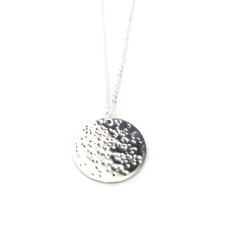 Full Moon Necklace Silver - Silver Full Moon Pendant Necklace Full Moon Necklace Silver - Silver Full Moon Pendant Necklace