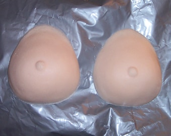 Size M Foam Breast Forms Pair (Medium) B-Cup Falsies, Prosthetic Fake Boobs Special FX