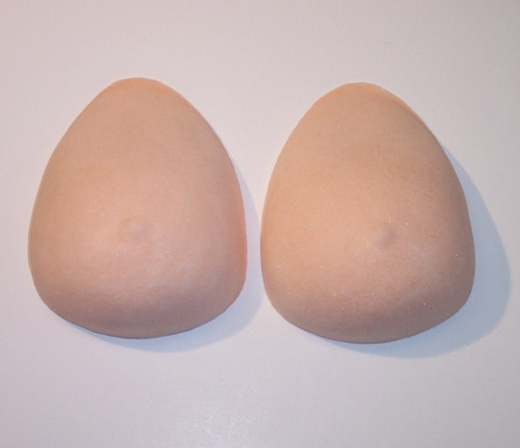 Size L Foam Breast Forms Pair large C/D Cup Prosthetic Fake Boobs