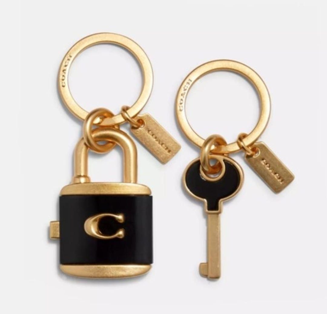COACH Lock & Key Bag Keychain - Etsy