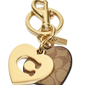 COACH Monogrammed Heart Bag Clip/KeyChain