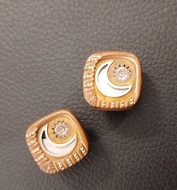 Vintage Moon and Sun Cuff Links - image 1