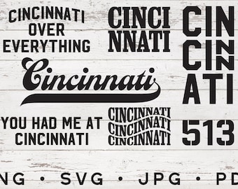 Cincinnati City Logo Bundle 2 / Ohio United States / svg pdf png jpg / Digital Cut Files / Instant Download