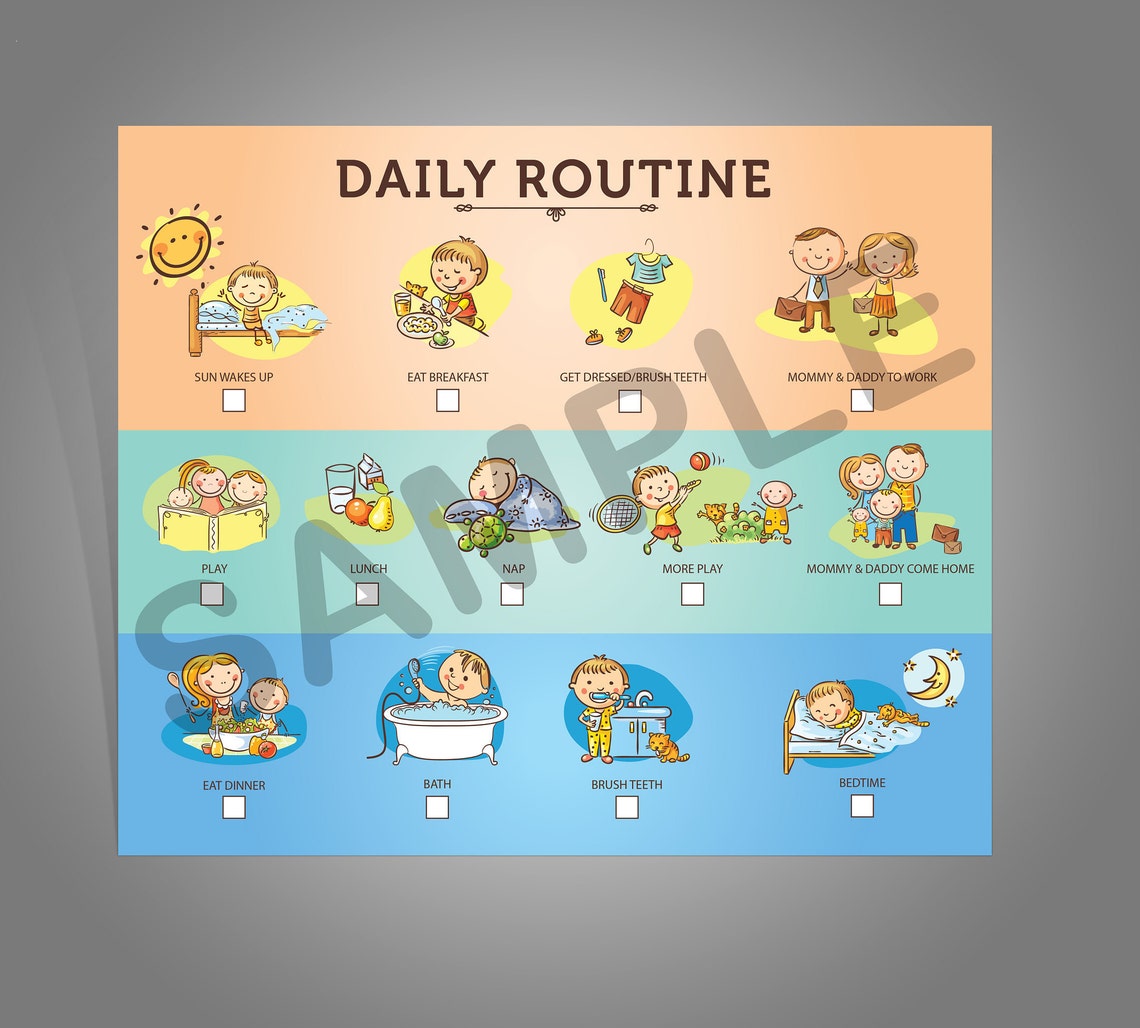 Instant Download Daily Routine Chart - Etsy