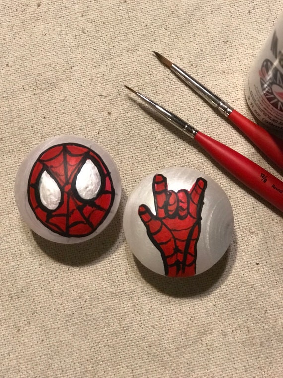 Super Hero Drawer Knobs Hand Painted Spiderman Drawer Pulls Etsy