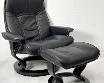 Ekornes Stressless Small RUBY Aqua Green / Blue Leather Recliner